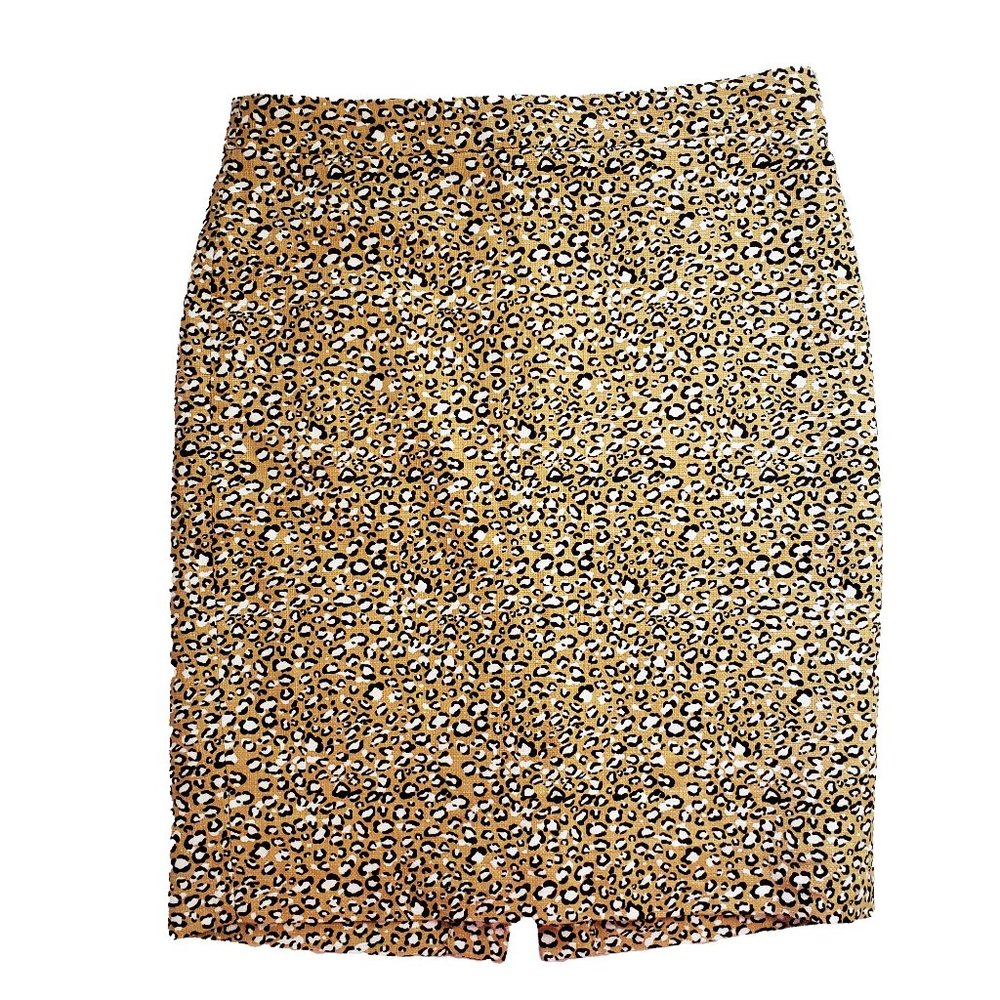 RARE! J Crew Leopard Print Pencil Skirt Women's Size 4
